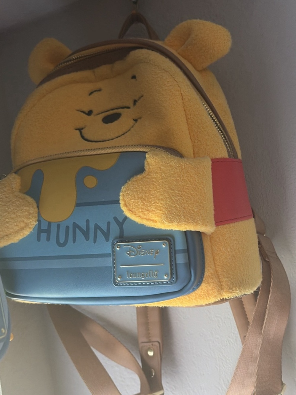 Loungefly Yellow & Blue Winnie the Pooh Plush Backpack